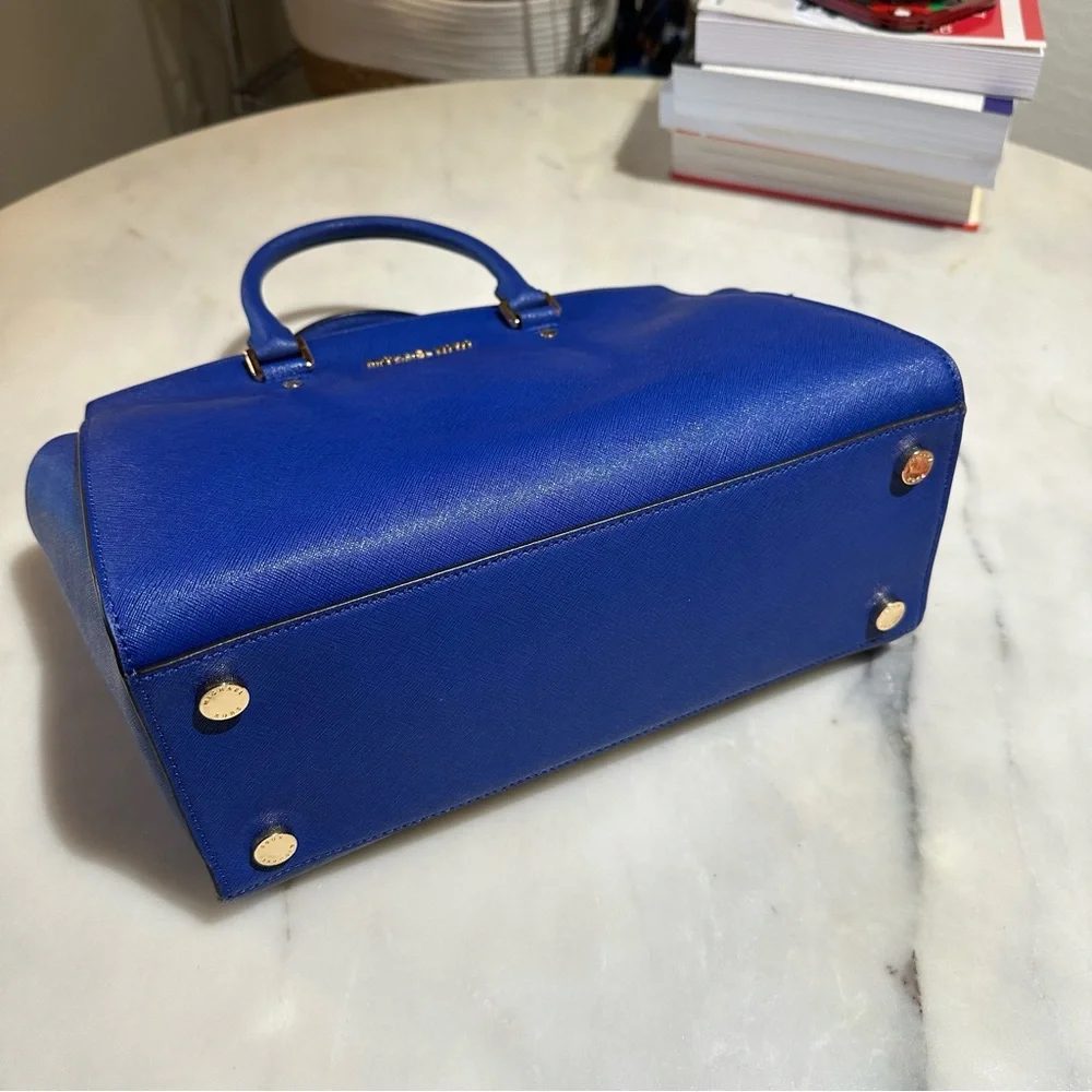 MICHAEL Michael Kors Royal Blue Saffiano Leather Satchel - Picture 4 of 6